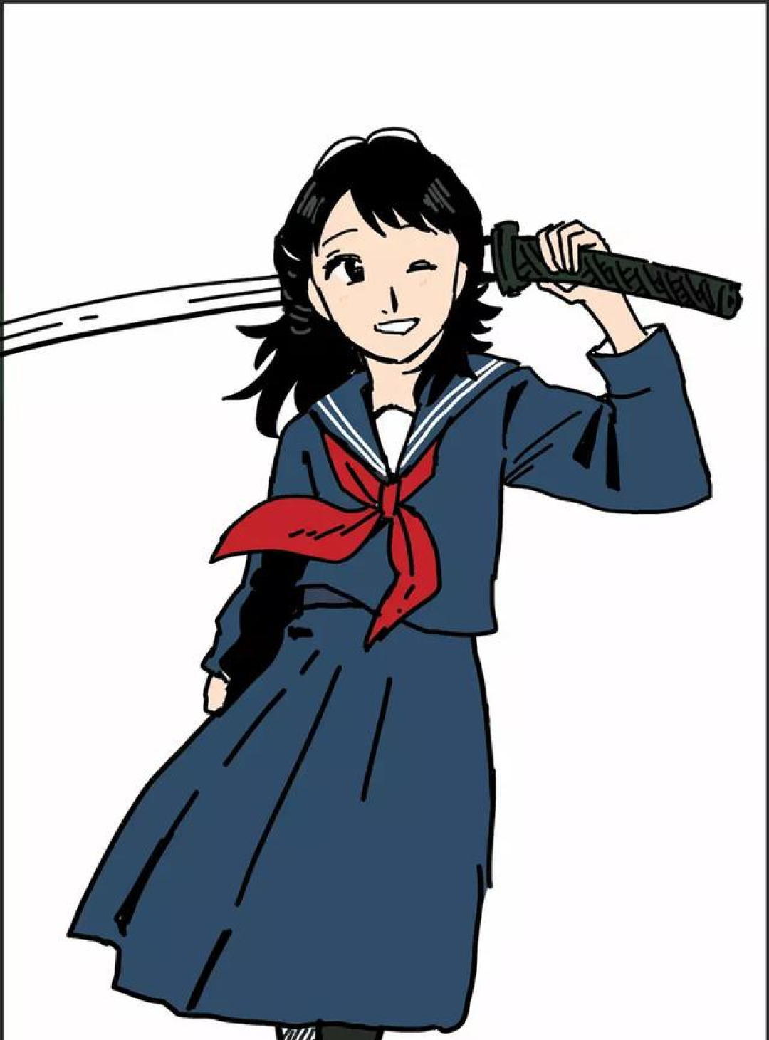 拿日本刀的不良女JK出现在饮料包装上？画师：你们全看错了