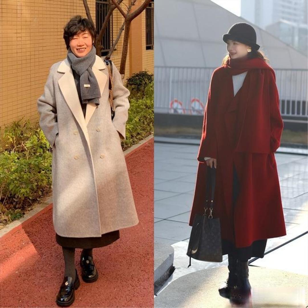 40+女性冬季这样穿：长外套+裙子，保暖与洋气双向在线