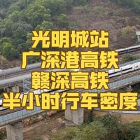 光明城站广深港高铁+赣深高铁半小时行车密度
