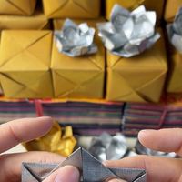 单张锡箔纸金箔纸折莲花