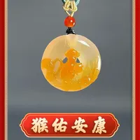 梦幻草花手镯和猴子抱桃梅花平安扣，成品家人们喜欢吗？ #吊坠 #传统文化 #解压 #高手在民间 #玉雕设计