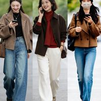 入春之后，“短大衣+阔腿裤”又火了！学她这样搭，更洋气、显瘦