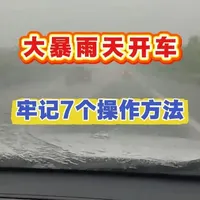 大暴雨天开车牢记7个操作方法 #汽车安全知识 #每天一个用车知识 803