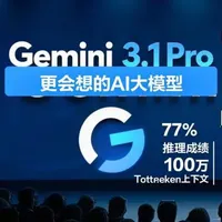 谷歌Gemini 3.1 Pro更新不靠“更快”，而是靠“更会想”。77%推理成绩、100万token上下文、三档思考模式，再加一套可直接抄的提示词结构：怎么把几天的资料整理压到几十分钟？看完就能用。🤖📄
#Gemini3_1Pro #谷歌 #人工智能 #大模型 #提示词