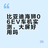 标配15.6英寸大屏，体验比亚迪海狮06EV车机，够不够用？