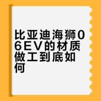 比亚迪海狮06EV的材质用料怎么样？一个视频讲清楚