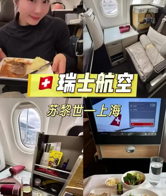 瑞士航空商务舱全体验#飞机票 #航班 #瑞士航空 #瑞士 #商务舱