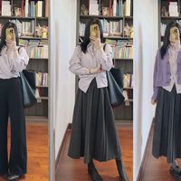 黄皮闭眼入！优衣库低饱和紫色衬衫3大场景穿搭攻略，通勤约会出游全搞定