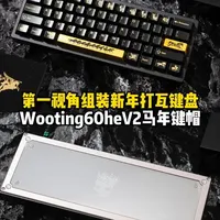 第一视角组装新年打瓦键盘wooting60he v2马年键帽 搭配blackeys旗舰生肖款马年限定金属键帽+kulolo黑色铝壳+马轴+金马钛合金镶钻个性键帽！#浪哥第一视角组键盘 #wooting改装 #bk金属键帽 #钛合金个性键帽 #客制化键盘