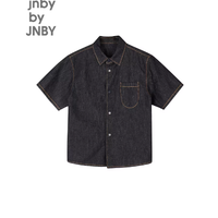 江南布衣童装｜纯色水洗牛仔中袖衬衣｜夏日高级感刚需