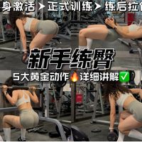 新手练臀！五大黄金练臀动作！翘臀很快！详细讲解版！