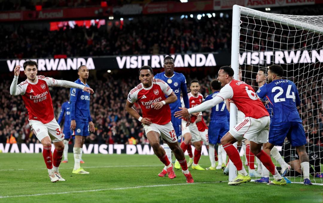 角球三响！阿森纳2-1险胜切尔西，5分领跑英超争冠