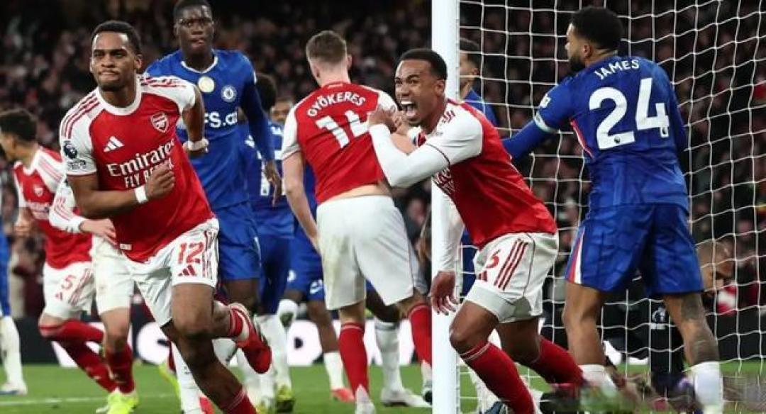 角球三响！阿森纳2-1险胜切尔西，5分领跑英超争冠