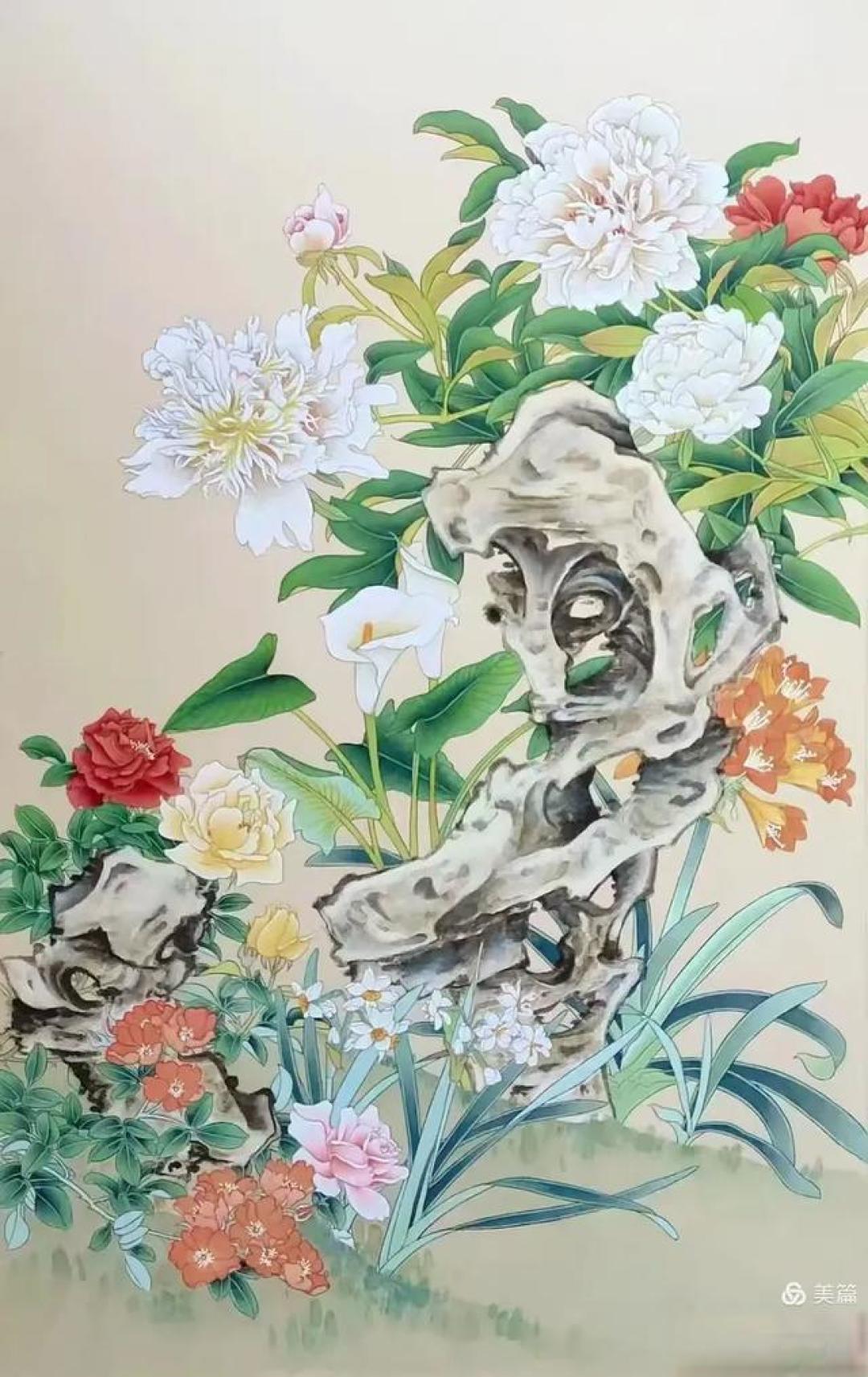 南山画苑林晶工笔画鉴赏: 一笔一画,尽显东方雅韵