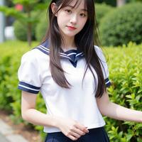 水手服不是二次元专属！这套藏青学院风，日常穿也能美到犯规