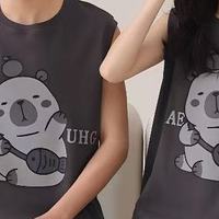 夏日宅家清爽感！这款全棉无袖情侣睡衣太对味了