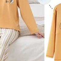 春秋宅家自在感！这款自带胸垫的纯棉睡衣太懂我了