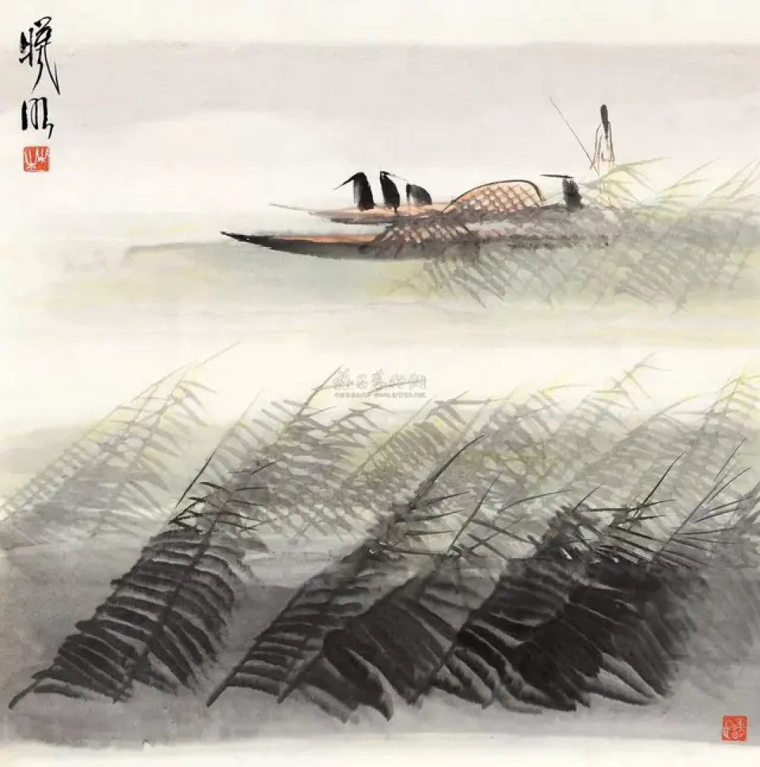 搞剪纸的大师林曦明,画的山水画简洁明快,却意境深远