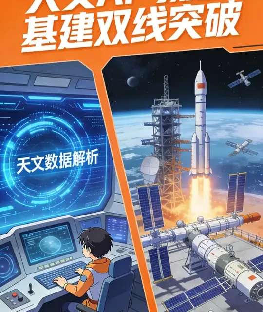 中国航天三大重磅突破密集落地 近期我国接连斩获三大航天核心突破，自研天文 AI 模型 “星衍” 成果发表于《科学》，海南商业航天发射场二期主体完工，航天级固态电池完成在轨验证，实现航天全链条能力升级，筑牢我国航天发展核心根基。
标签
#中国航天新突破  #星衍AI模型  #商业航天