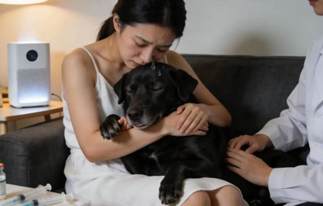 泪崩!独居女孩给12岁狗狗安乐死:全程抱它讲12年过往