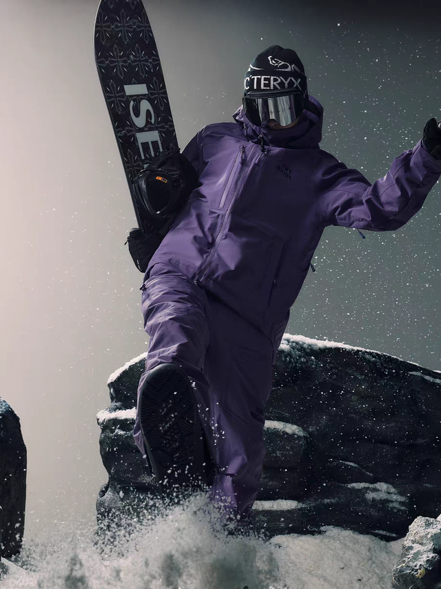 ISEEMIGGA【寒武纪-烟灰紫】滑雪服男外套3L压胶防水P棉单板套装