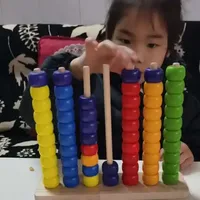 #启蒙玩具木质多彩串珠对对碰  #专注力锻炼 #蒙氏早教颜色配对 #益智玩具