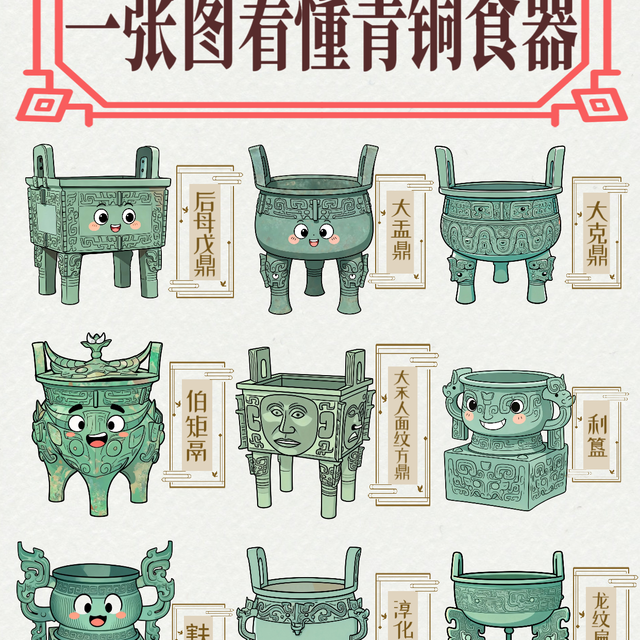 一张图看懂博物馆里的青铜器（食器篇）