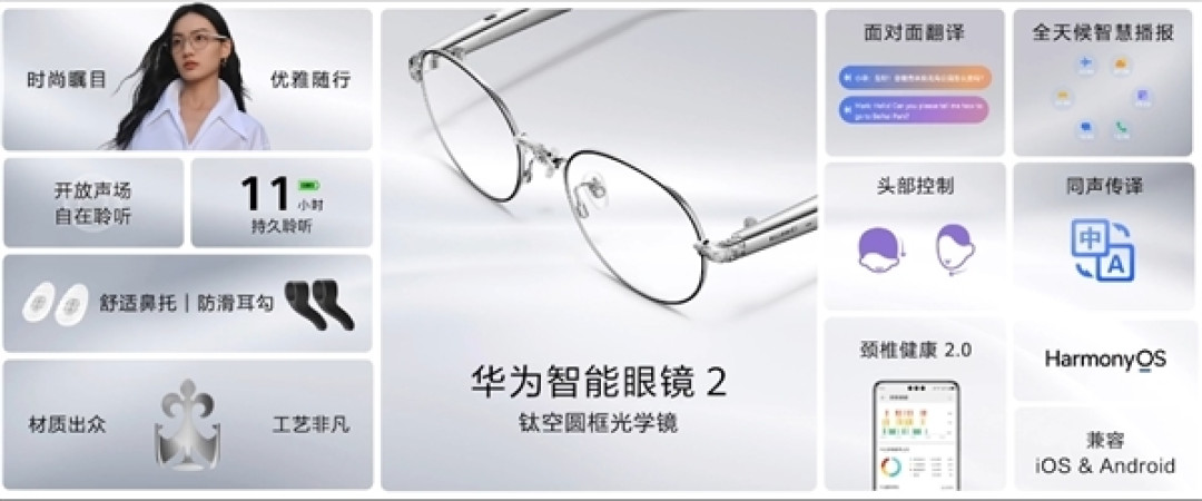 华为AI眼镜来了!4月发布:支持拍摄、同声传译等