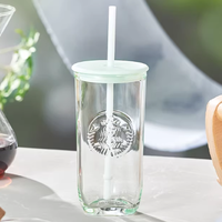 星巴克清透玻璃吸管杯合集✨喝水都变高级