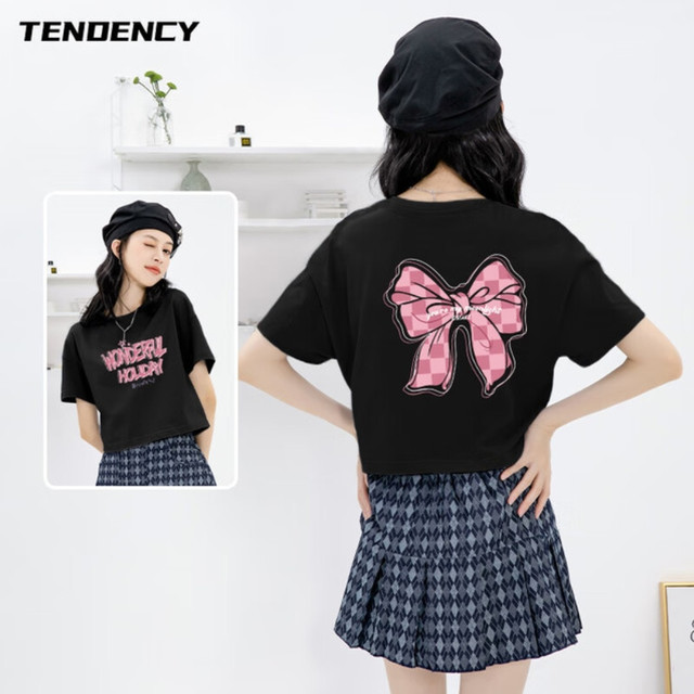 真维斯纯棉短款T恤，夏日清爽