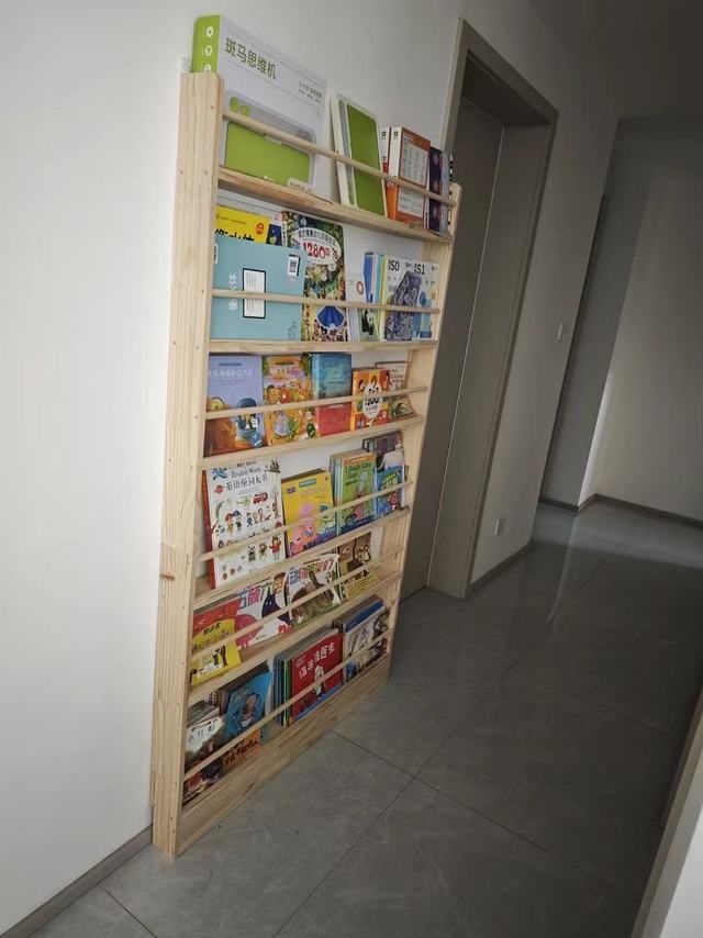 全实木书架立式靠墙一体超薄置物架家用夹缝收纳架