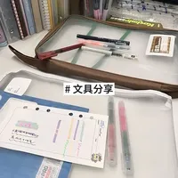文具分享｜分区学科袋·高效有序整理资料💾荧光笔📝。简约款直液笔*买点文具激励自己学习#vlog日常 #vlog十亿流量扶持计划 #文具安利 #学习 #笔