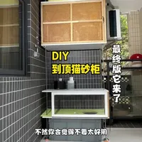 思路打开✅你会打开新世界！猫砂柜也可以满墙到顶，用了一段时间，节省空间不说，是真的香，#手工DIY #防带砂猫砂盆 #DIY家居 #装修vlog日常