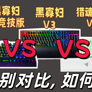 雷蛇黑寡妇V3竞技版 vs V3 vs 猎魂光蛛V3专业版：三款机械键盘怎么选