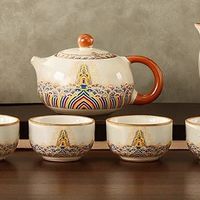 山头林村汝窑9件功夫茶具套装 家用办公泡茶专用