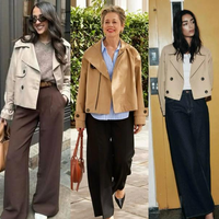 短风衣今年春天太火了，50+这样穿时髦又显高！