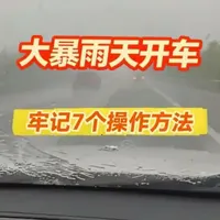 大暴雨天开车牢记7个操作方法 #汽车安全知识 #汽车知识分享 #每天一个用车知识 803s