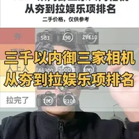 3000以内御三家相机从夯到拉娱乐项排名 #相机推荐 #平价相机 #索尼 #佳能 #尼康