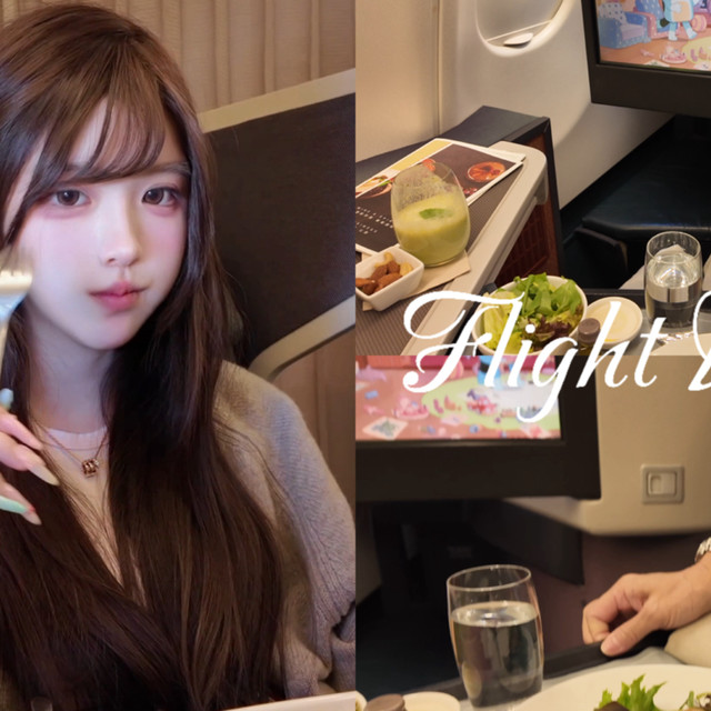 Vlog｜飞行日记之✈️被国泰商务舱喂的很好>回新加坡上学