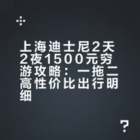 一拖二勇闯迪士尼，3天2夜共1500r+穷游明细…