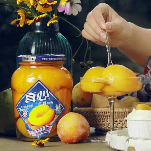 真心水果罐头 880g×3 瓶｜一口回到小时候，全家都爱的治愈甜