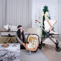 别只看平躺角度！选婴儿推车，四轮独立避震和一键换向才是日常带娃的关键