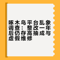 被央视点名整改一年后,啄木鸟平台乱象依旧!消费者称通马桶10分钟被收448元;平台每单抽成近六成,维修师傅透露“要赚钱,只能报高价”