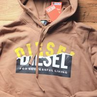 意大利diesel迪赛柴油巧克力热可可色超好看连帽毛圈卫衣帽衫现货