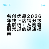 26年最新！名创优品线下店铺分级！