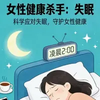 女性健康杀手:失眠，应对策略 #抖出健康知识宝藏 、#women的健康我们帮 ，#亚健康养生我来帮 #失眠怎么办