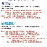 不会选镜片？选镜片参照我这个去选，能省不少