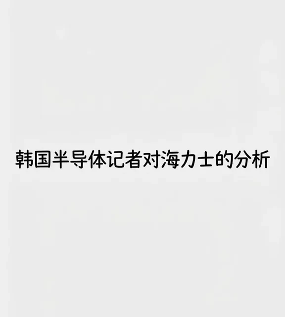 韩国半导体记者对海力士的分析