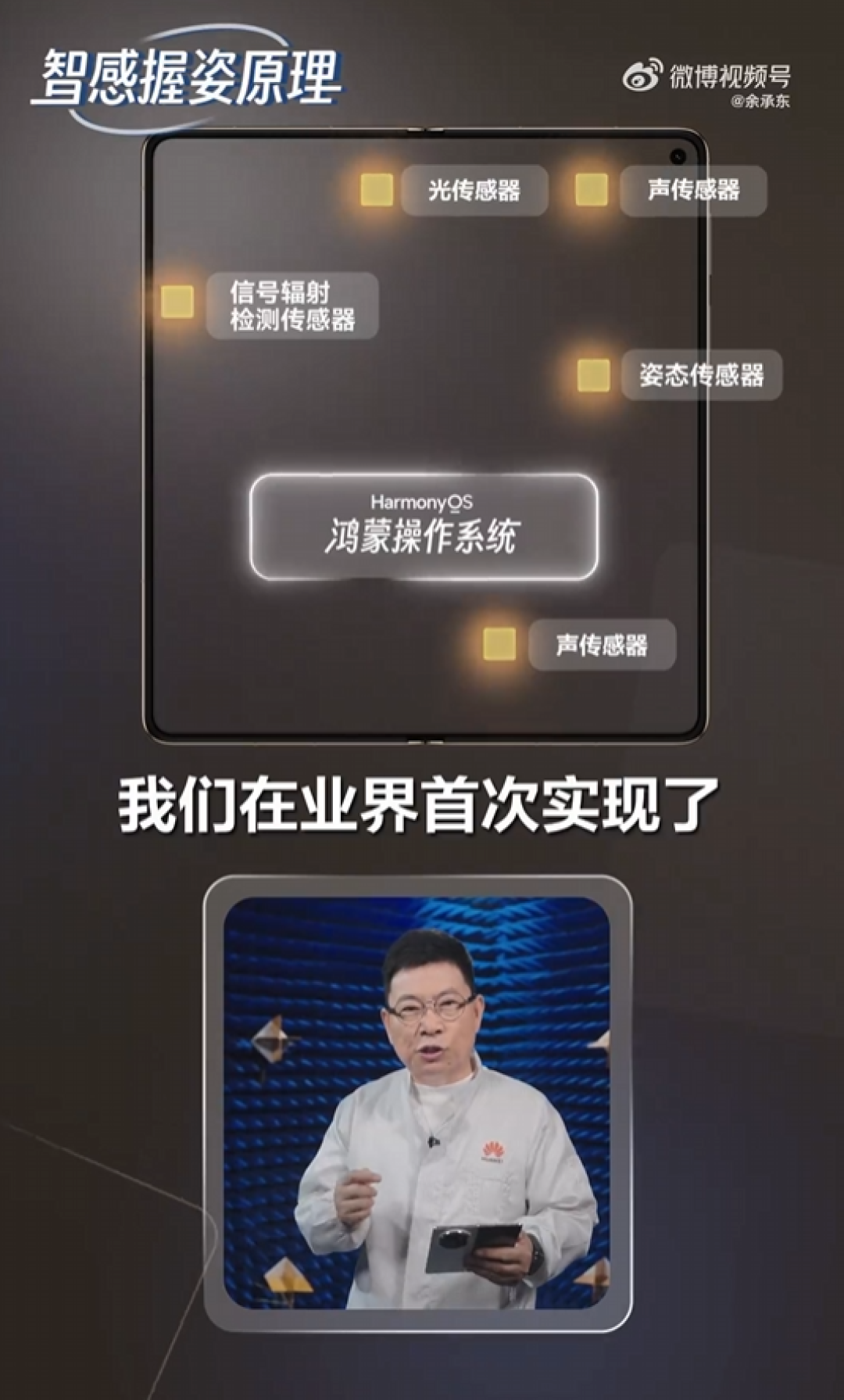 华为业界首发智感握姿功能!1秒识别左右手 余承东科普实现原理