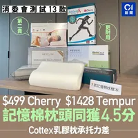 消委會．枕頭｜Cherry、Tempur總評最高